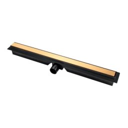 Set PROMO rigola dus Fdesign Kleome cu grila auriu negru-faiantabila 70 cm -FDSFD7-403-70-55