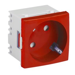 Priza modulara schuko cu impamantare, rosu - DLX DLX-245-46