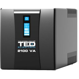 UPS TED Electric 2100VA / 1200W cu 2 iesiri schuko si display LCD TED-2100