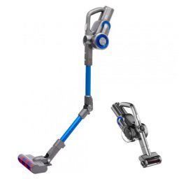 Aspirator vertical JIMMY H8 Upgrade, 550 W, 185 AW, pliabil, autonomie 65 de minute, LCD, 7 accesorii, gri/albastru