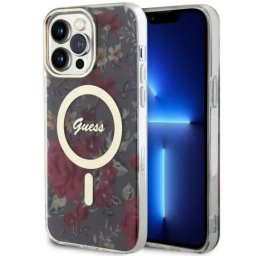 Husa Guess GUHMP14XHCFWSA iPhone 14 Pro Max 6.7" green/khaki hardcase Flower MagSafe