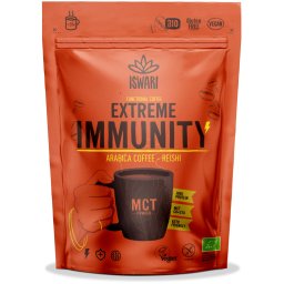 Cafea BIO Extreme Immunity, cu MCT, cafea arabica, cacao si reishi Iswari