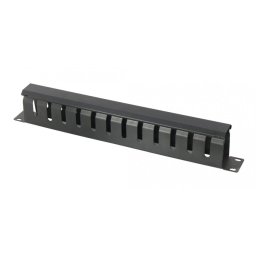 Panou 1U cu organizator cabluri pentru cabinet 19" Negru, Spacer SPCM-1UC-BK-03