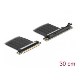 Riser Card PCI Express 4.0 x16 la x16 unghi 90 grade + cablu 30cm, Delock 81509