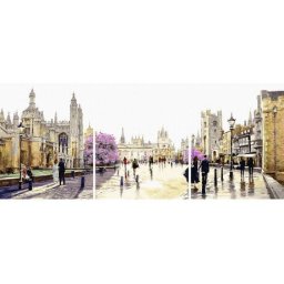 Set 3 picturi pe numere, cu sasiu, Capela King s College, 50x120 cm