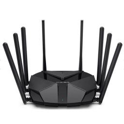 Mercusys MR90X Dual-Band WiFi 6 Router (AX6000), Standarde wireless: Wi-Fi 802.11ax/ac/a/b/g/n , Viteza wireless: 4804 Mbps (5 GHz) + 1148 Mbps (2.4 GHz), Interfata: 1× Port WAN/LAN de 2.5 Gbps + 1× Port WAN/LAN Gigabit + 2× Porturi LAN Gigabit LAN , 8