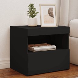 Noptiera cu lumini LED, negru, 50x40x45 cm GartenMobel Dekor