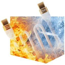 Cablu 3MK Hypersilicone USB-C2m 100W Alb