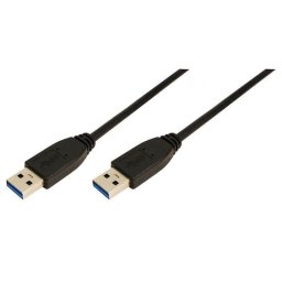 Cablu date, Logilink, USB 3.0 A tata / A tata, 2 m, negru