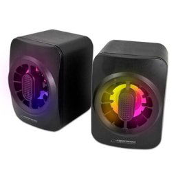 Difuzoare Esperanza, 2.0, USB Led Rainbow Sakara, Negru