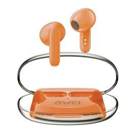 Casti wireless Awei, Bluetooth 5.3, 300mAh, statie de andocare, Portocaliu