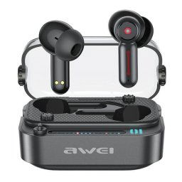Casti Wireless, Awei T58 ANC, Bluetooth, rezistente la apa, Negru