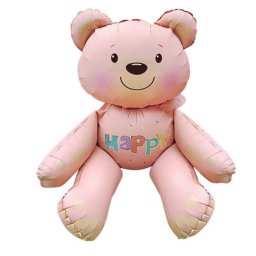 Balon folie ursulet 3D roz 70 cm
