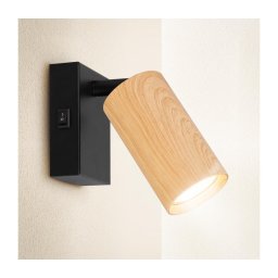 Brilagi - Aplica de perete tip spot SELE 1xGU10/30W/230V neagră/decor stejar