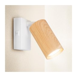 Brilagi - Aplica de perete cu spot SELE 1xGU10/30W/230V alb/decor stejar