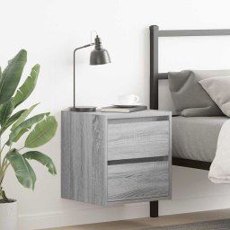 Noptiere montate pe perete 2 buc Gri Sonoma 38x34x40 cm GartenMobel Dekor
