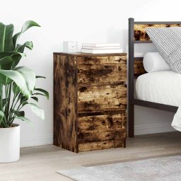 Noptiere cu 3 sertare 2 buc Stejar afumat 39x35x65 cm GartenMobel Dekor