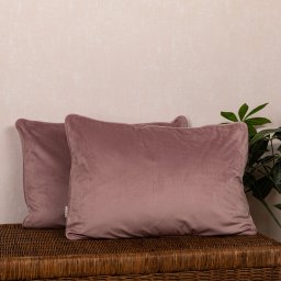 Set 2 perne decorative 2x40x60cm cu fata detasabila, Hiko COMFY catifea roz pudra