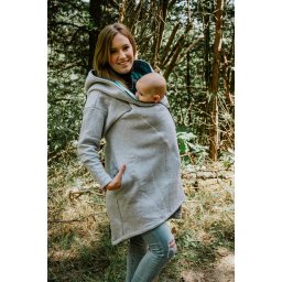 Hanorac/Hoodie asimetric Lennylamb - Grey/Peacock's Tail Fantasy