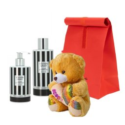 Set Teddaroma cu ursulet de plus, Sapun lichid, 250 ml si Gel de dus, 250 ml