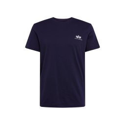 ALPHA INDUSTRIES Tricou albastru închis / alb
