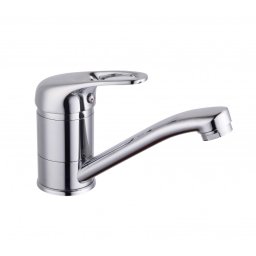 Baterie sanitara pentru lavoar Rosberg R57100AZ3, Montare verticala, Acoperire cromata, Argintiu