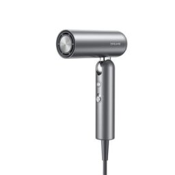 Uscator de par compact Pocket , 1600W, 110.000 RPM, 70m/s, 5 moduri de temperatura, 300g, ionizare, Gri