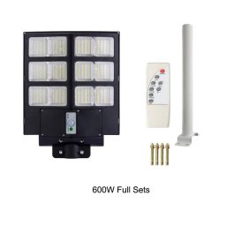 Lampa solara stradala Dubla JORTAN cu Senzor de miscare 600w, Telecomanda