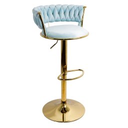 Scaun bar catifea ABS 118 albastru