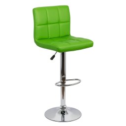 Scaun bar, înălțime reglabilă, rotativ, suport picioare, piele sintetică, verde, ABS 191