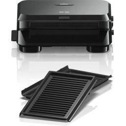 Sandwich maker BRAUN SM5001, 800W, 1 set placi detasabile, invelis antiaderent premium, tava colectare grasime, Negru