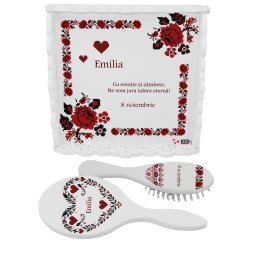 Set gătit mireasa, Tradițional m3, tăviță dantelată personalizată, 3 piese - ILIF501065