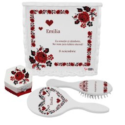 Set gătit mireasa, Tradițional m3, tăviță dantelată personalizată, 4 piese - ILIF501064