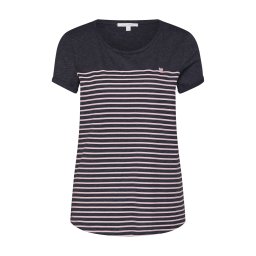 TOM TAILOR DENIM Tricou gri închis / roz / alb