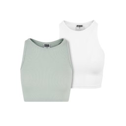 Urban Classics Top verde deschis / alb