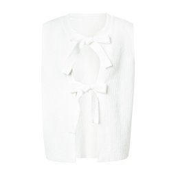 PIECES Vestă tricotată alb