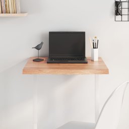 Blat de masa maro 60x50x(2-4) cm, lemn masiv stejar tratat GartenMobel Dekor