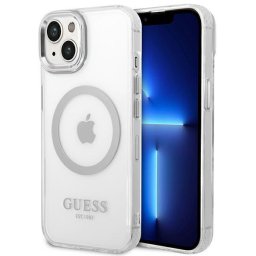 Husa Guess GUHMP14MHTRMS iPhone 14 Plus 6.7" silver/silver hard case Metal Outline Magsafe