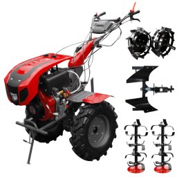 Pachet Motocultor WEIMA WM 1100BE(KM) Diesel 12 CP latime 140 cm Pornire electrica + Roti metalice + Plug reversibil