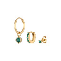 ELLI Cercei auriu / verde