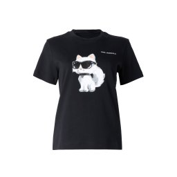 Karl Lagerfeld Tricou 'IKON AQUARELLE C' roz pudră / negru / alb