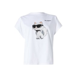Karl Lagerfeld Tricou 'IKON AQUARELLE C' roz pudră / negru / alb