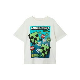 NAME IT Tricou 'NKMMus Minecraft' turcoaz / verde limetă / negru / alb