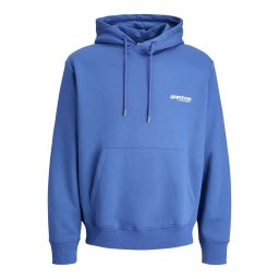 JACK & JONES Bluză de molton 'JCOUnion' albastru gențiană / alb
