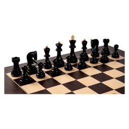 Piese sah Staunton 7 Zagreb Black cu tabla de sah Barcelona Deluxe