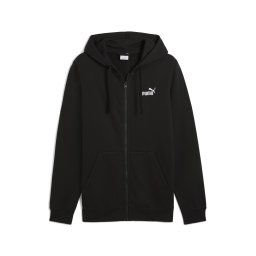 PUMA Bluză cu fermoar sport 'Essentials No. 1' negru / alb