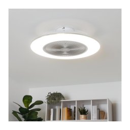 Plafonieră LED dimabilă cu ventilator BRILAGI AURA LED/38W/230V argintiu + telecomandă