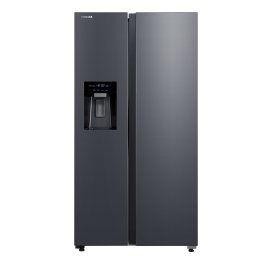 Frigider side by side Toshiba GR-RS755WI-PMJ(05), clasa energetica E, volum net total 568 litri, No Frost, Ice Maker 3 in 1, Wifi, design Inox Negru