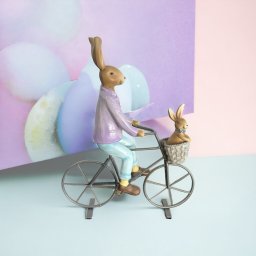 Decoratiune Iepuras pe Bicicleta - Cadou Paste 2025