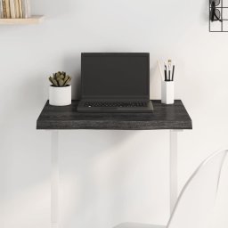 Blat de masa gri 60x40x(2-4) cm, lemn masiv stejar tratat GartenMobel Dekor